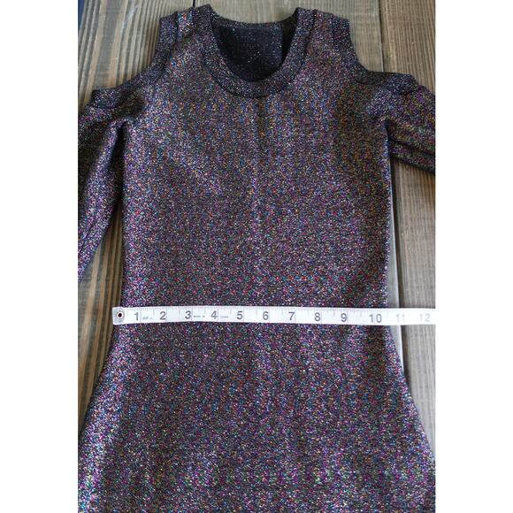 Rebecca Minkoff Dress XXS Glitter Metallic Cybercore Clubwear Party Bodycon Mini - Picture 8 of 9